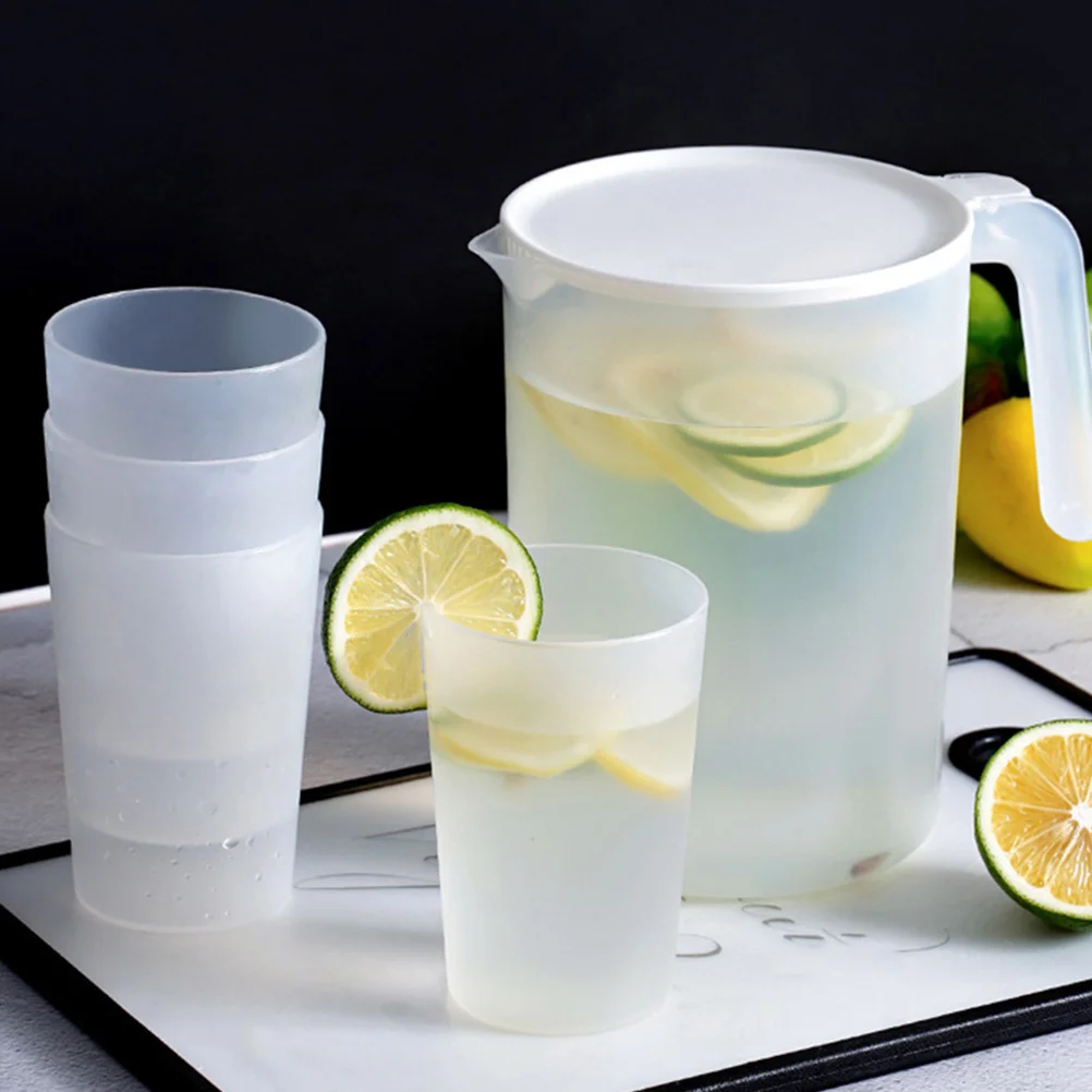 

1 комплект, 1 комплект, пластиковый чайник для холодной воды с чашками, прозрачный набор кувшинов для воды большой емкости для семейного сервировки чая, сока