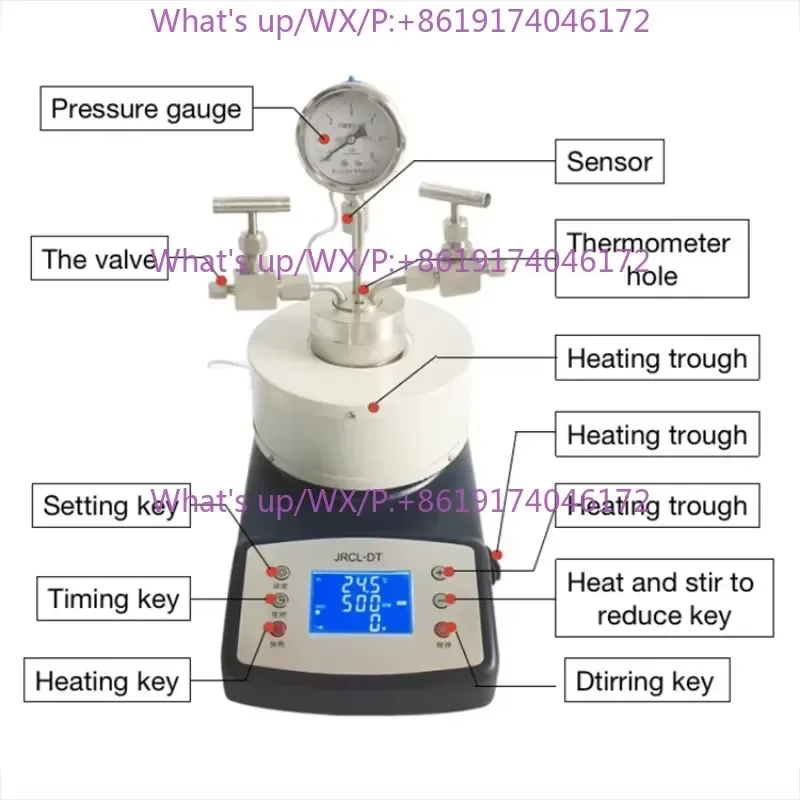 200ML High pressure temperature Autoclave Reactor with magnetic stirrer 10Mpa 304 Stainless Steel Reaction Kettle