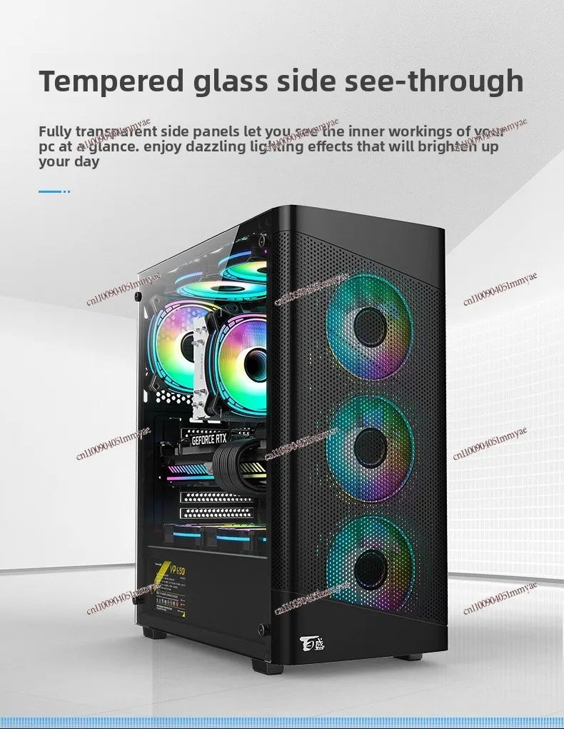 A1 Computer Chassis, Desktop Tempered Glass Full-side Transparent Game Water-cooled ATX Backline Chassis