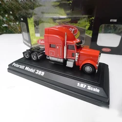 Diecast 1:87 Scale Peterbilt Model 389 Alloy Container Truck Head Model Finished Product Simulation Toy Collection Ornament