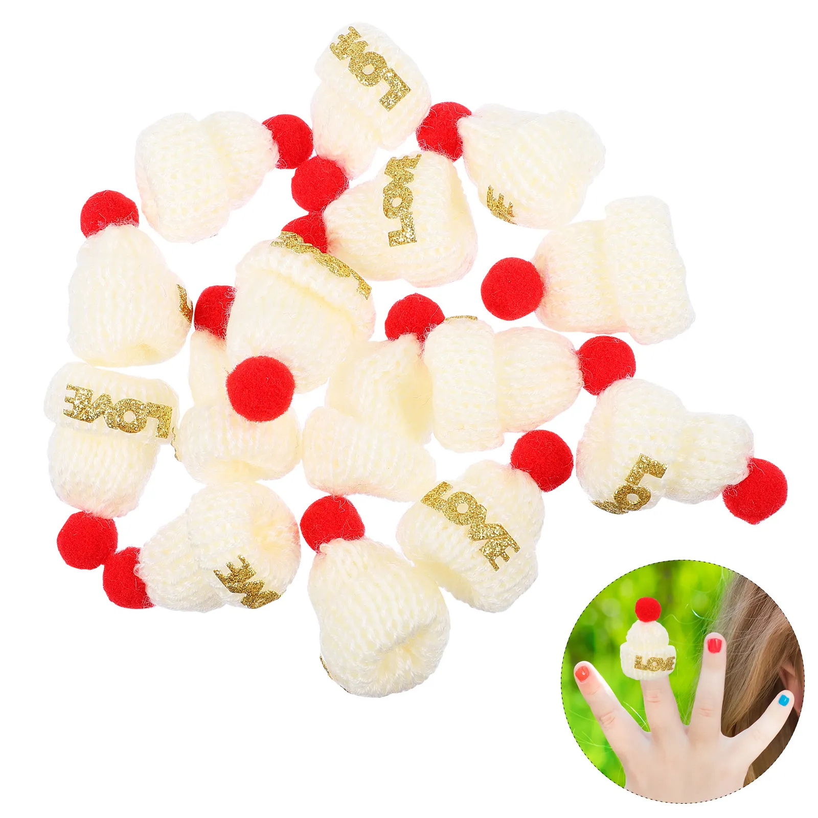 

15Pcs Mini Woolen Christmas Hats DIY Craft Accessories Christmas Tree Decoration Hairpin Brooch Adornments Festive Supplies