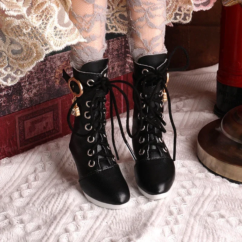 

Black 60CM Doll Shoes, 1/3 BJD Yeluoli Heels Boots