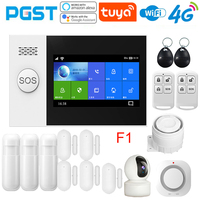 PGST 4G wireless home anti-theft alarm system, WiFi and GSM security, motion detector sensor, Tuya application control, compatib