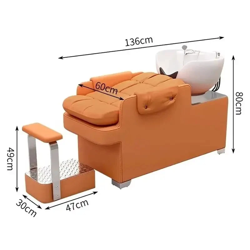 Simple Modern Nordic Luxury Shampoo Bed, Elegant Fashion Shampoo Recliner, Unique Aesthetic Salon Furniture