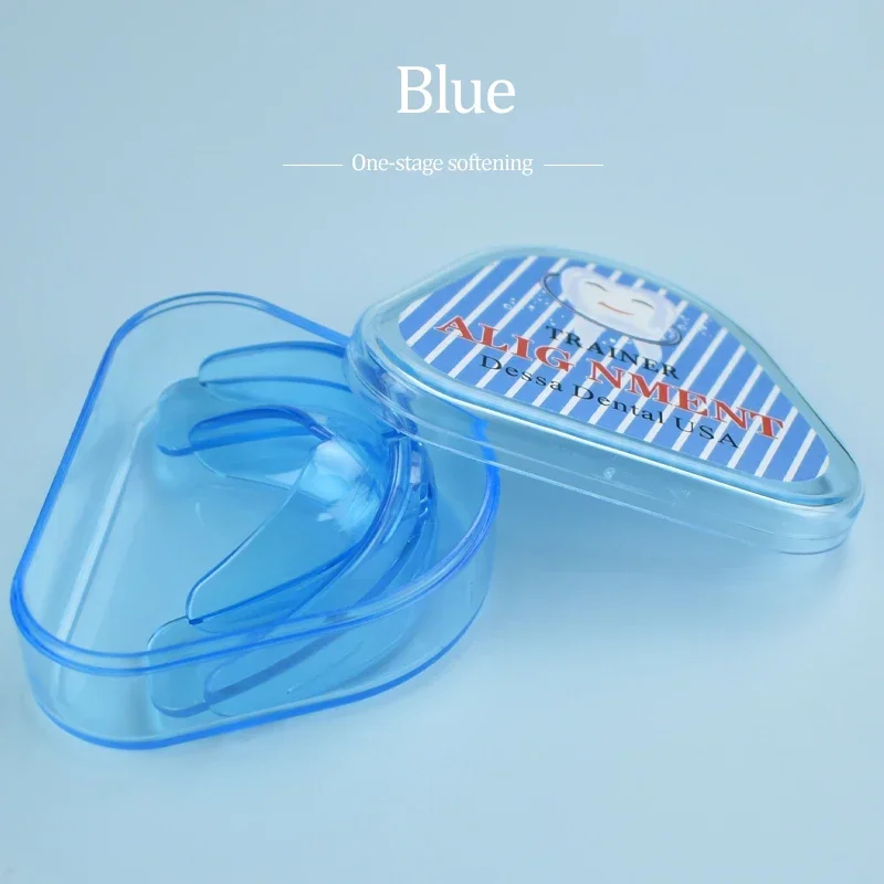 

Dental Tooth Fixator Braces Tpe Material Braces Soft/hard Teeth Mouthpiece Adults Retainer Blue with Portable Box
