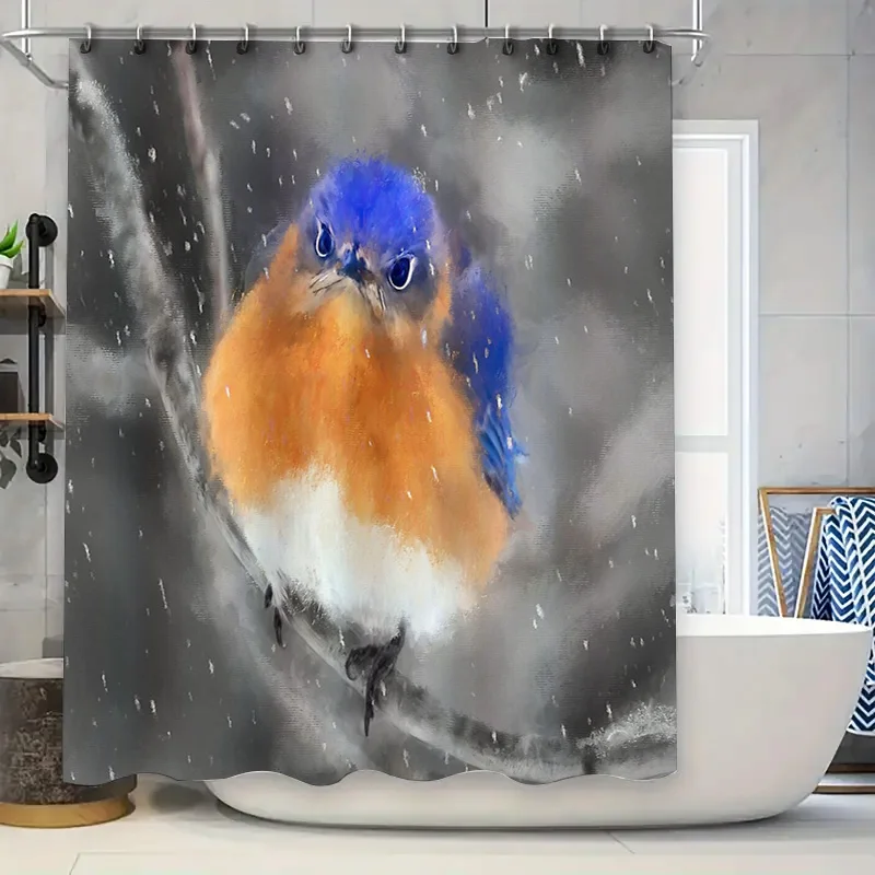 

Bird Shower Curtain Nature Forest Wildlife Bathroom Decor Set Waterproof Fabric Vintage Rustic Home Decor Shower Curtain