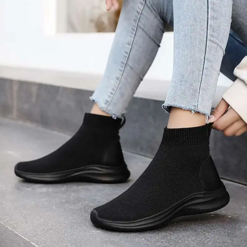 MWY Fashion Sneakers Socks For Women Lightweight Comfortable Casual Sneaker Outdoor Black Walking Shoes Zapatillas De Mujer