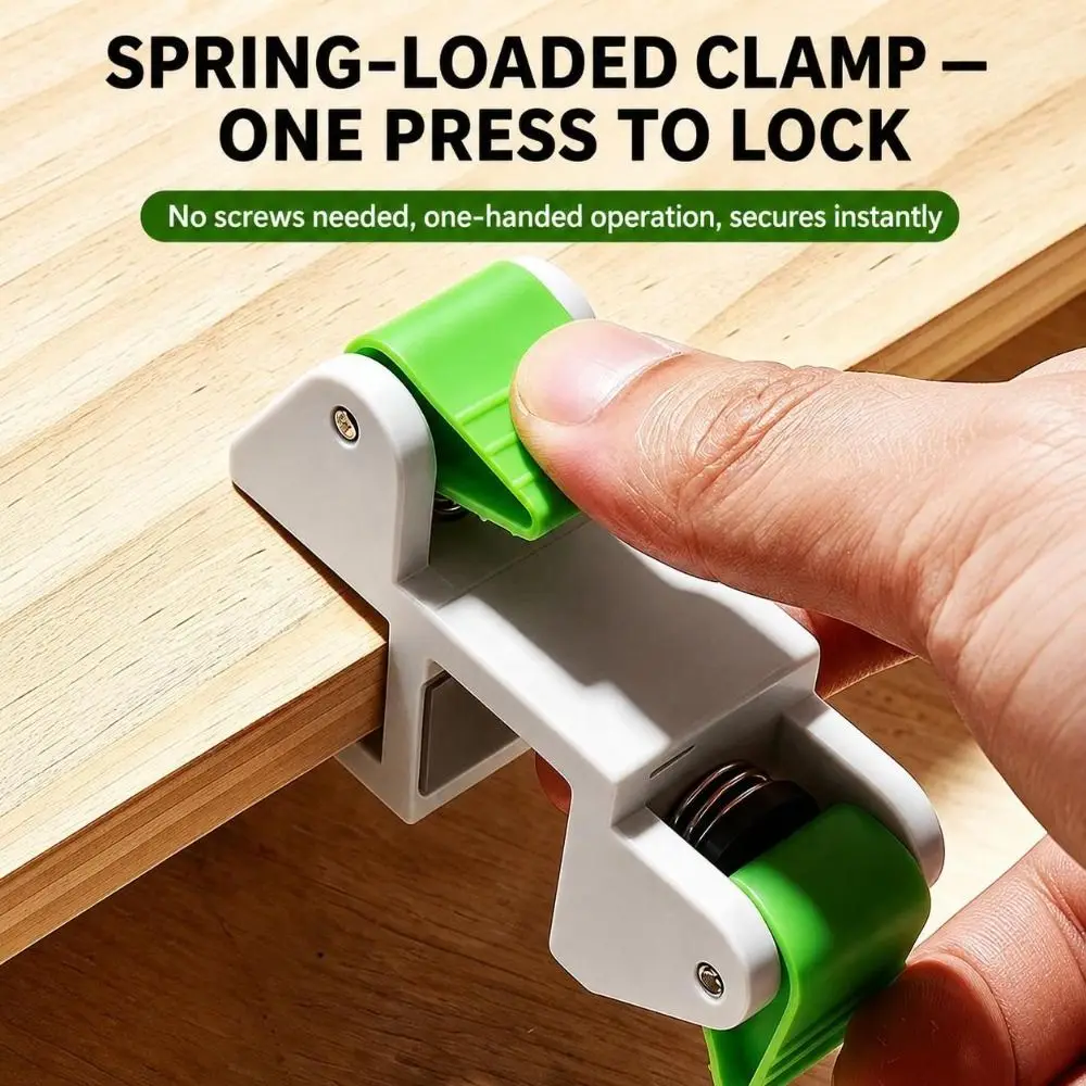 One-Touch Press Drawer Fixing Clip Adjustable Quick Installation Cabinet Trim Clamp Hands-Free Dual-Use Panel Mounting Jig