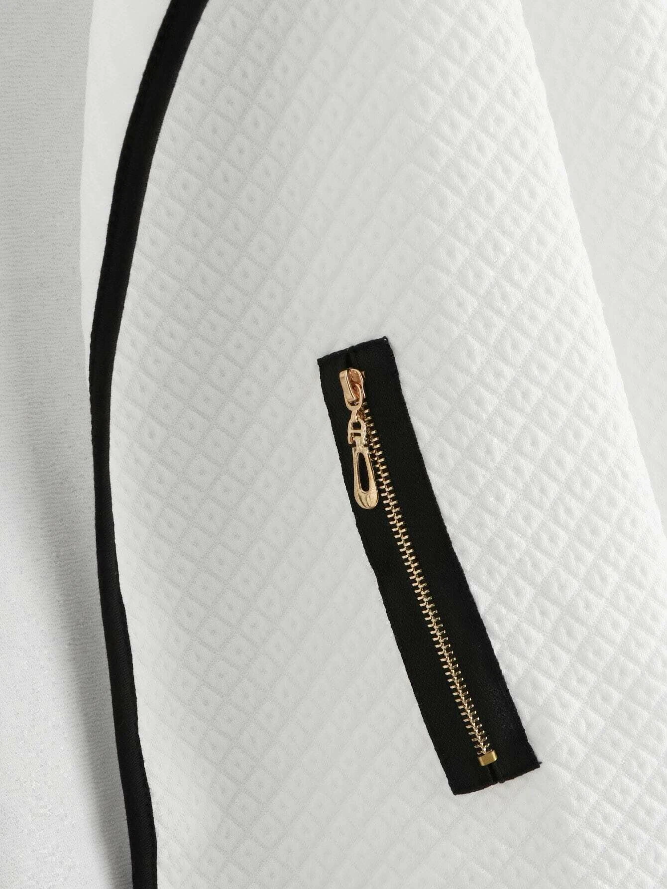 Dámská podzimní a zimní módní bunda s kontrastním lemováním - náhled 3