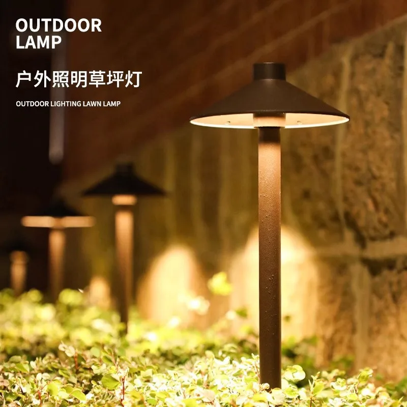 Solar outdoor waterproof mushroom lawn light umbrella light aisle guide  decorative courtyard landscape plug-in