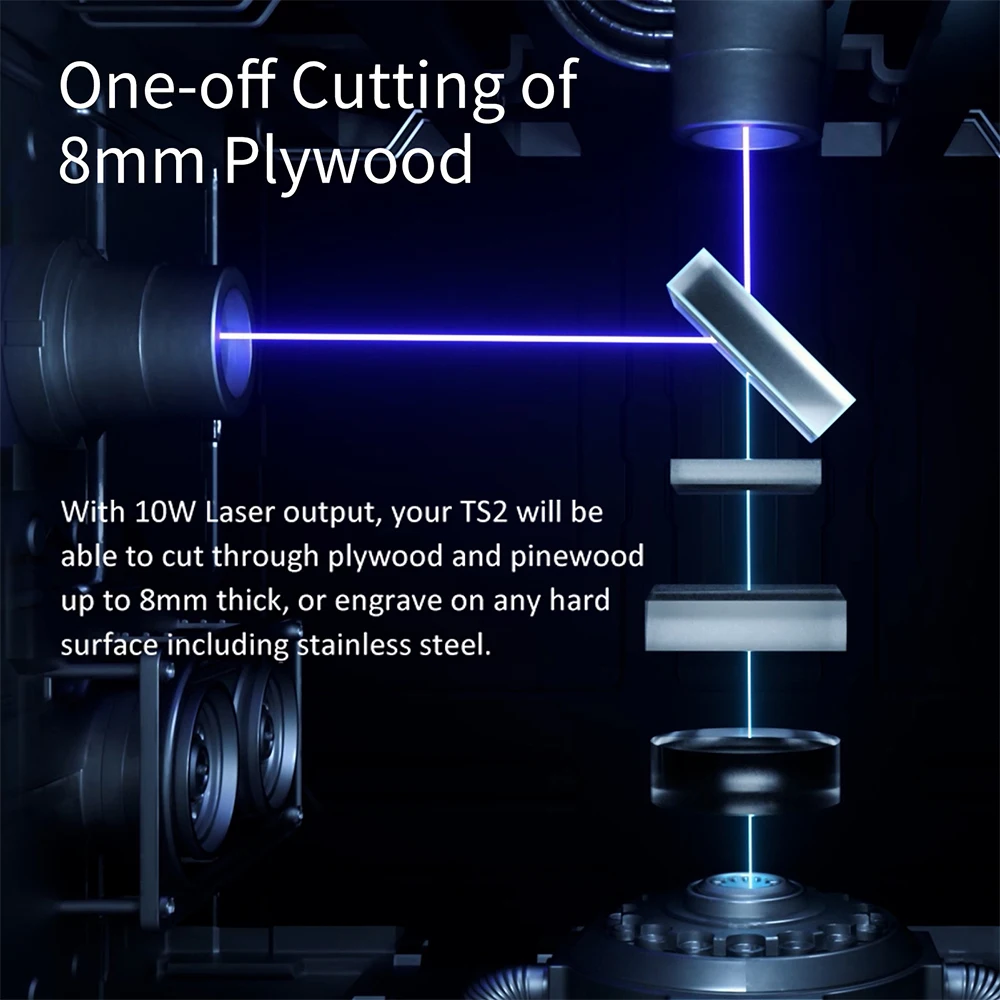 Two Trees TS2 80W Laser Engraver with WiFi Offline Control Air Assit System Flame Detection with Limit Switch APP Connect