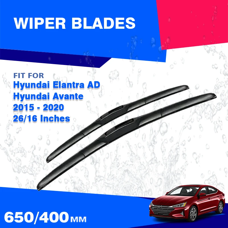 Front Wiper Blades For Hyundai Elantra AD MK6 Avante 2015 - 2020 Elite Windscreen Windshield Car Accessories 2016 2017 2018 2019