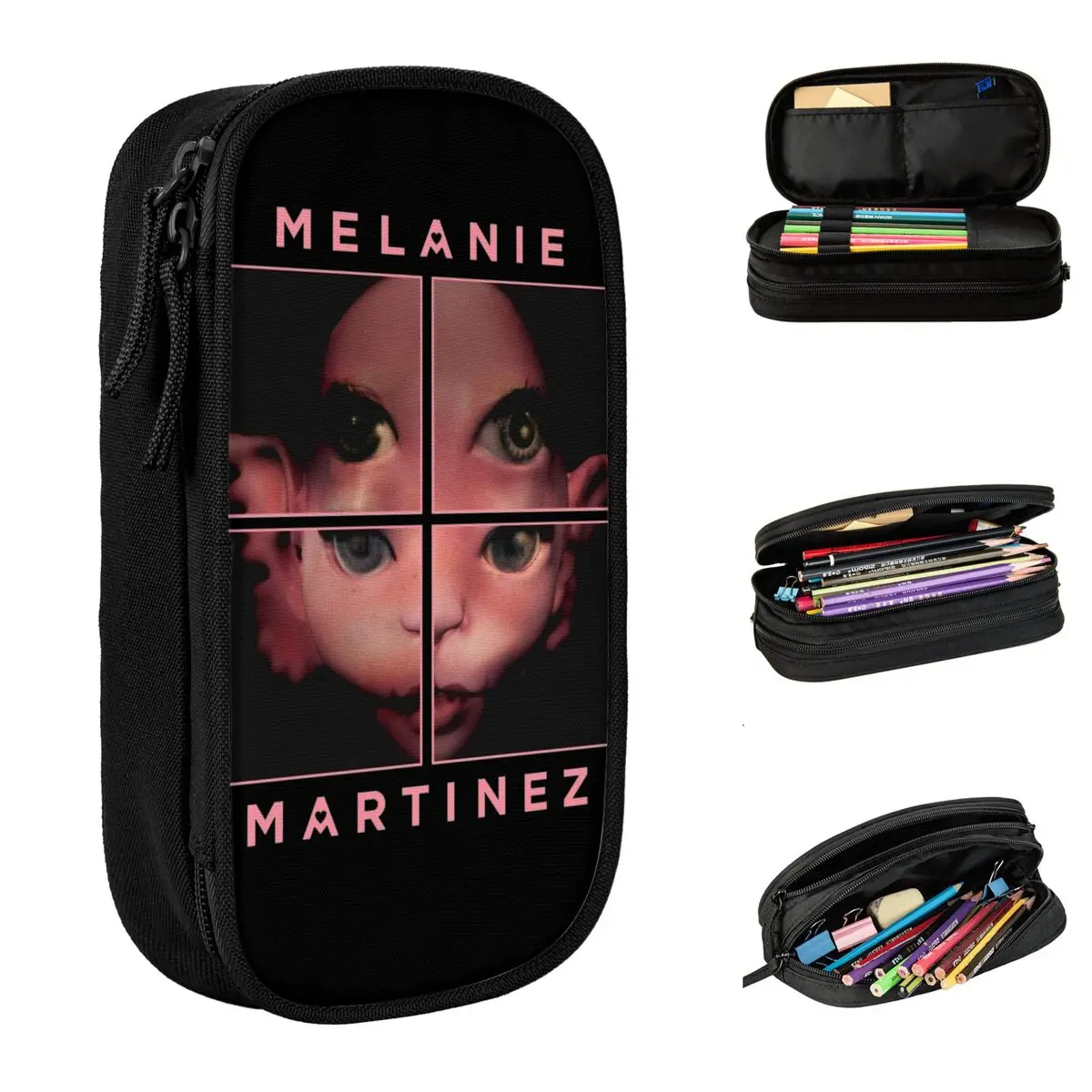 Melanies Martinez Portals Pencil Cases Pencilcases Pen Box for Girl Boy Large Storage Bags Students School Zipper Accessories