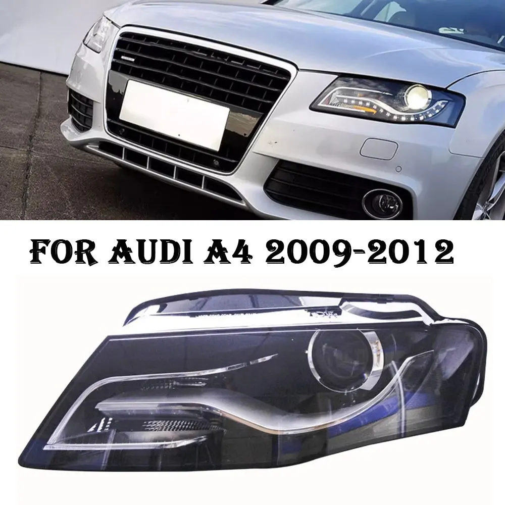 

Передняя фара для Audi A4 светодиодный, фары 2009-2012, фары A4L DRL, сигнал поворота, фара дальнего света, объектив проектора Angel Eye