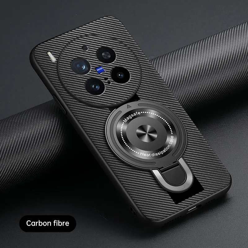 

Case for VIVO X300 Pro magnetic ring holder luxury silicone sheepskin leather plexiglass Pu premium shockproof back cover