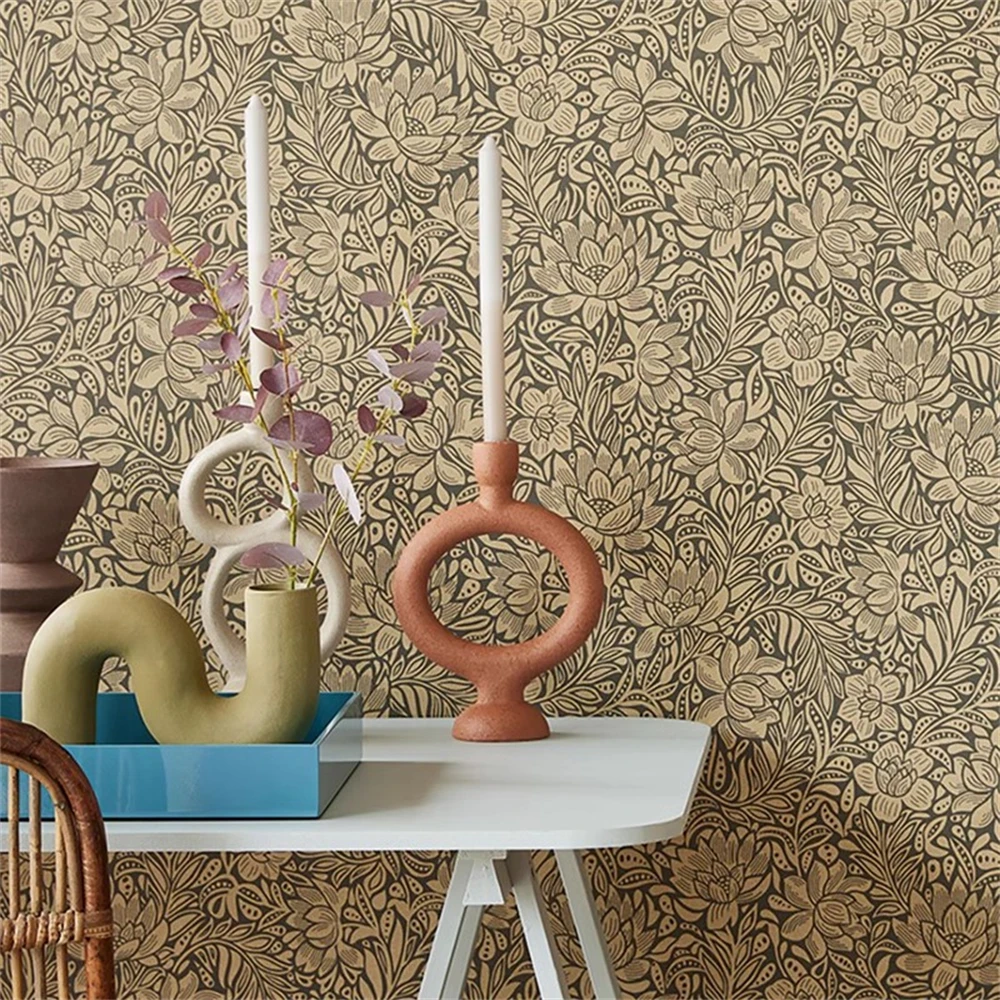 custom Jianmei retro dark flower wall paper living room bedroom mural wallpaper bedroom murals covering home decoration Stickers