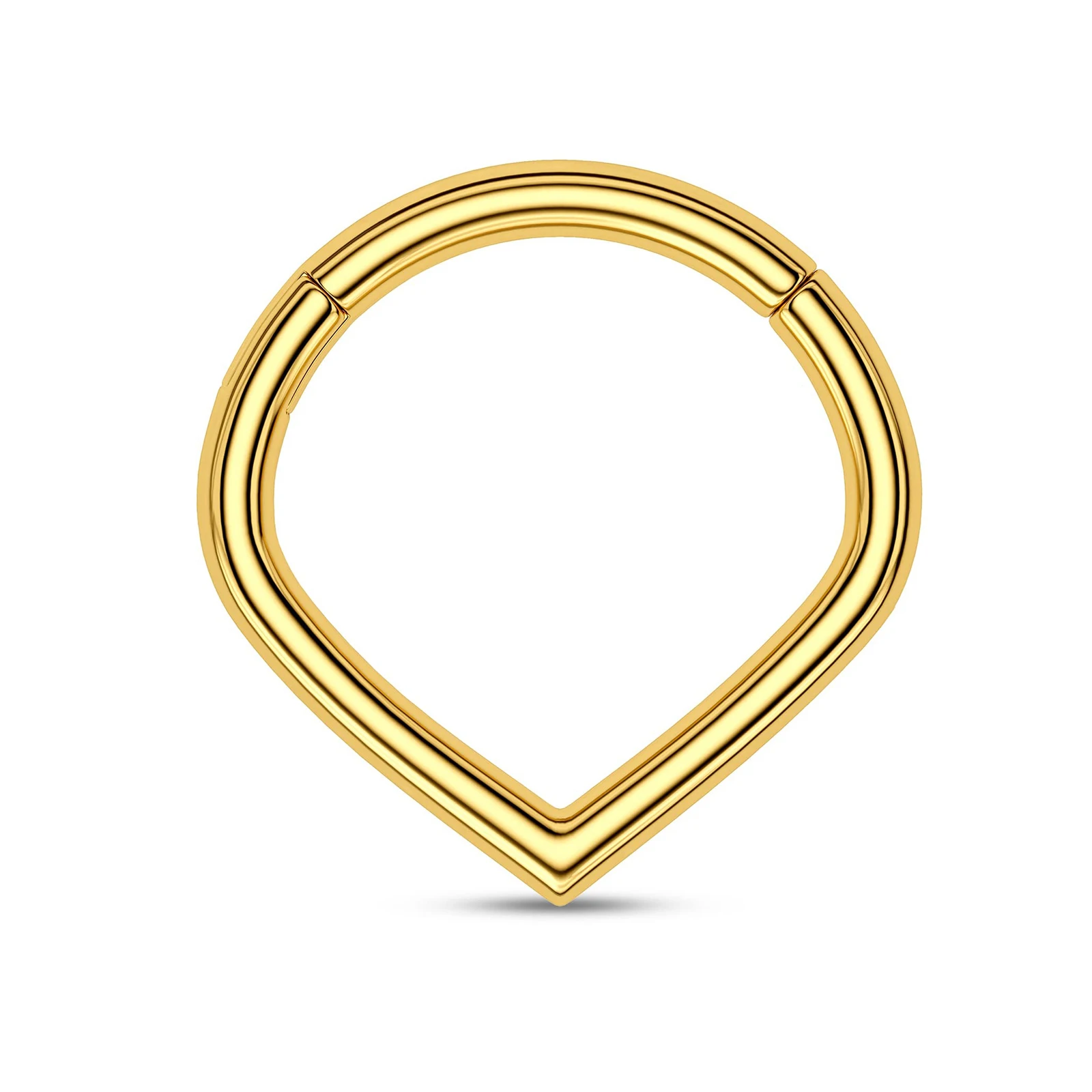 Heart Hinged Nose Ring Hoop in Titanium