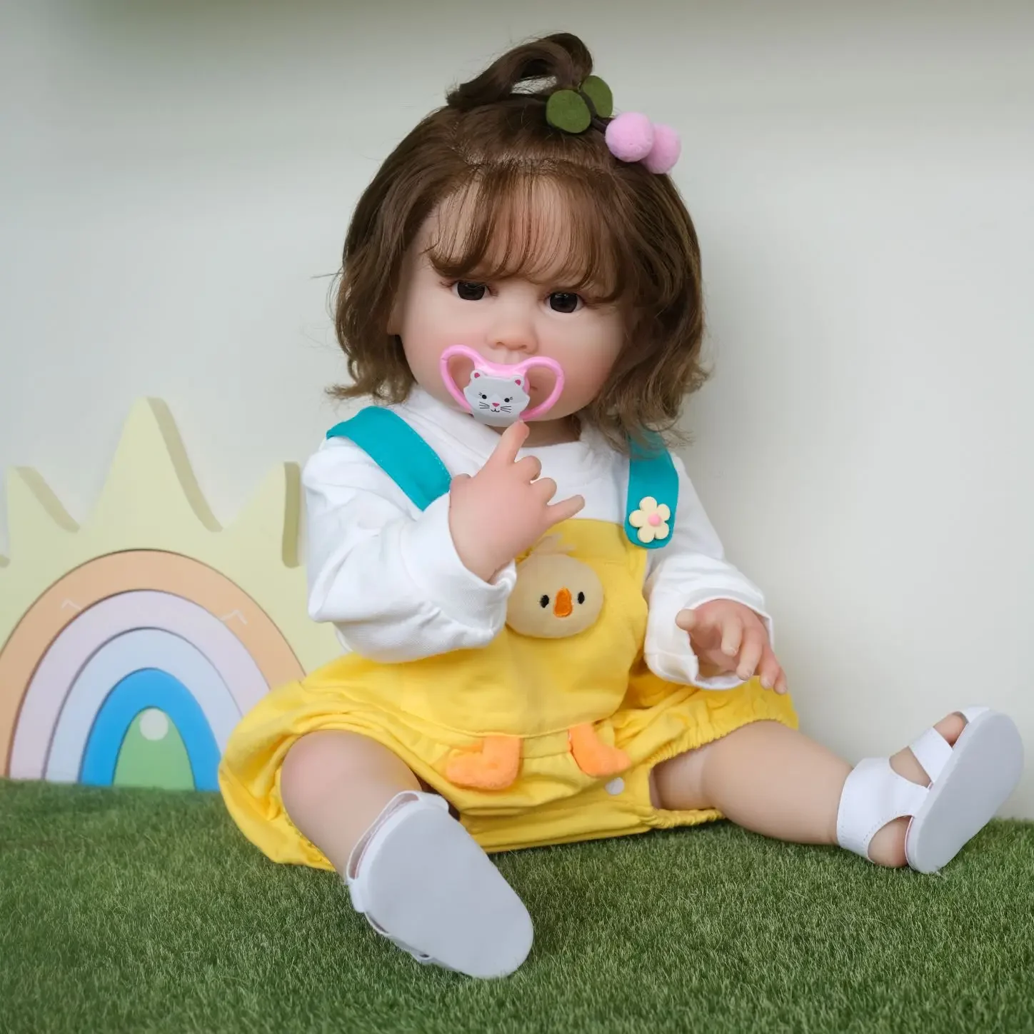 

New Arrival! 55CM Full Body Silicone Already Finished Painted Julieata Reborn Toddler Princess Doll Girl with Little Wavy Hair