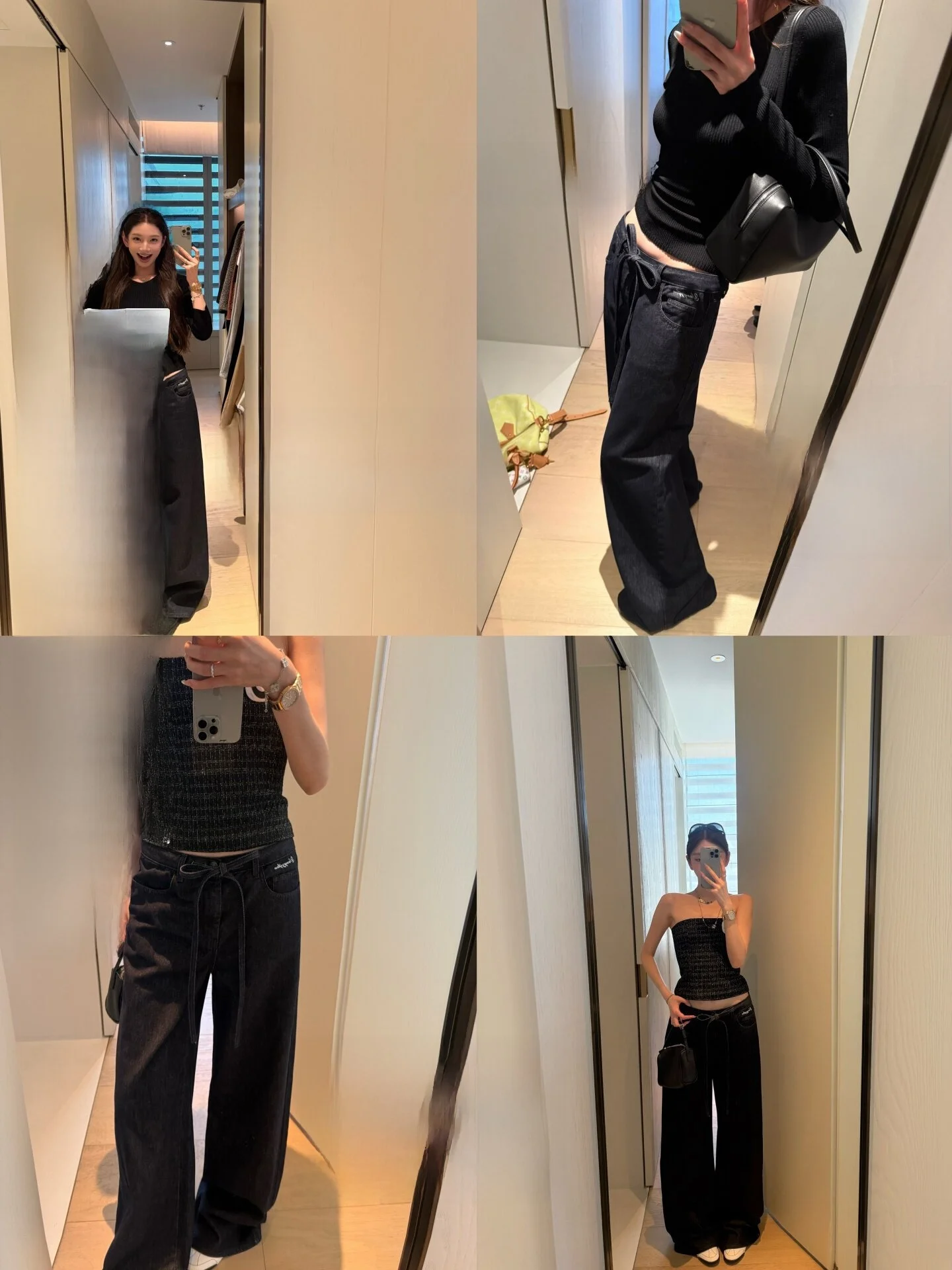 

Yangzifan Women's Original Denim Jeans High Waist Straight Leg Pants Embroidered Wide Leg Design Sensation Long Trousers