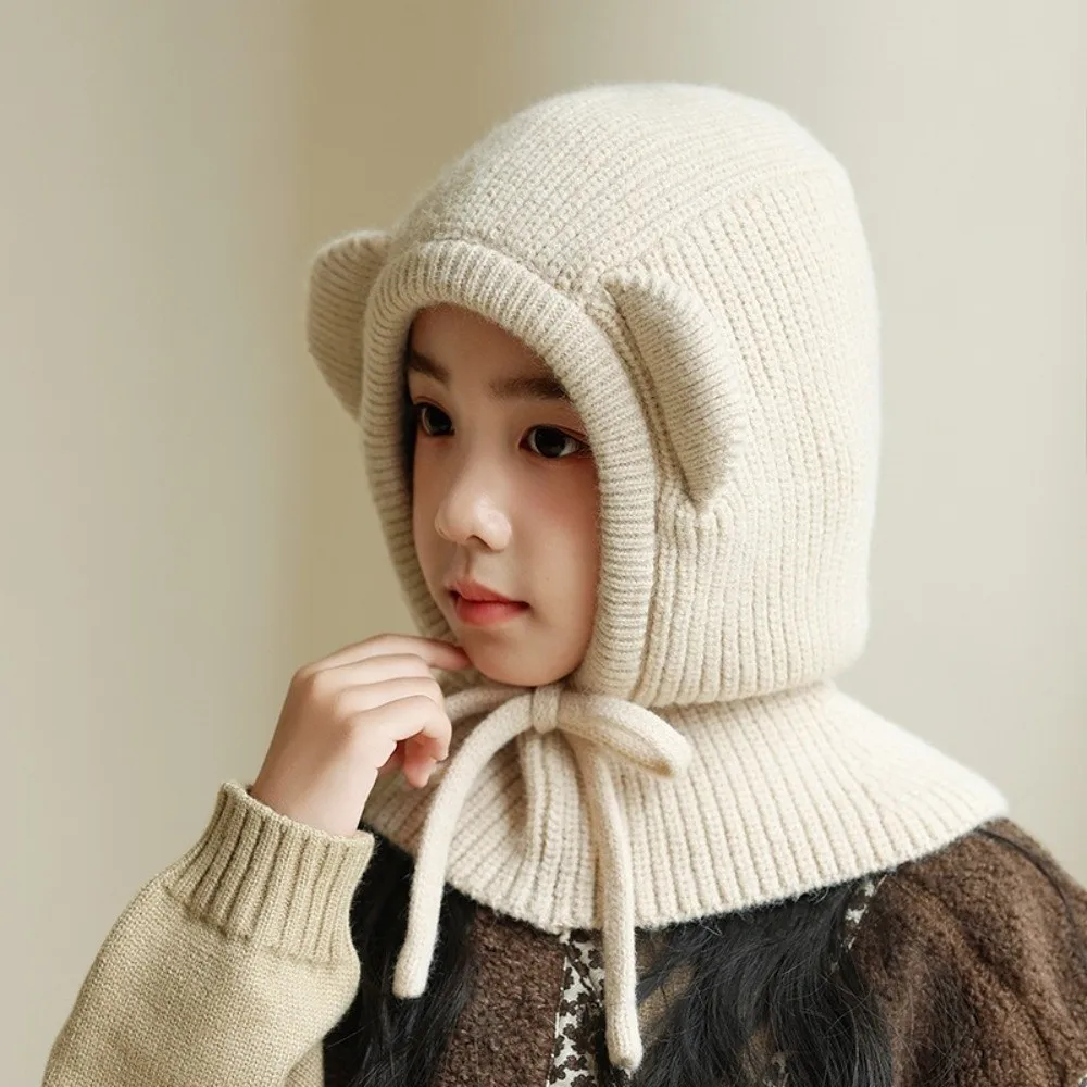

New Cute Big Eyes Pullover Cap Windproof Warm Beanie Hat Coldproof Knitted Cap 2-8Y
