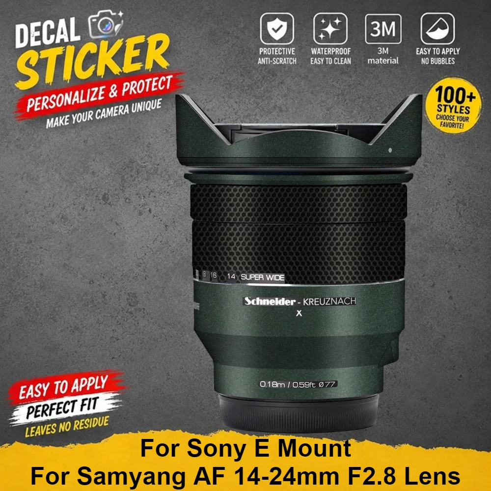 For Samyang AF 14-24mm F2.8 Lens (For Sony E Mount) Skin Sticker Vinyl Protective Wrap Anti-Scratch Premium Personalized Decal