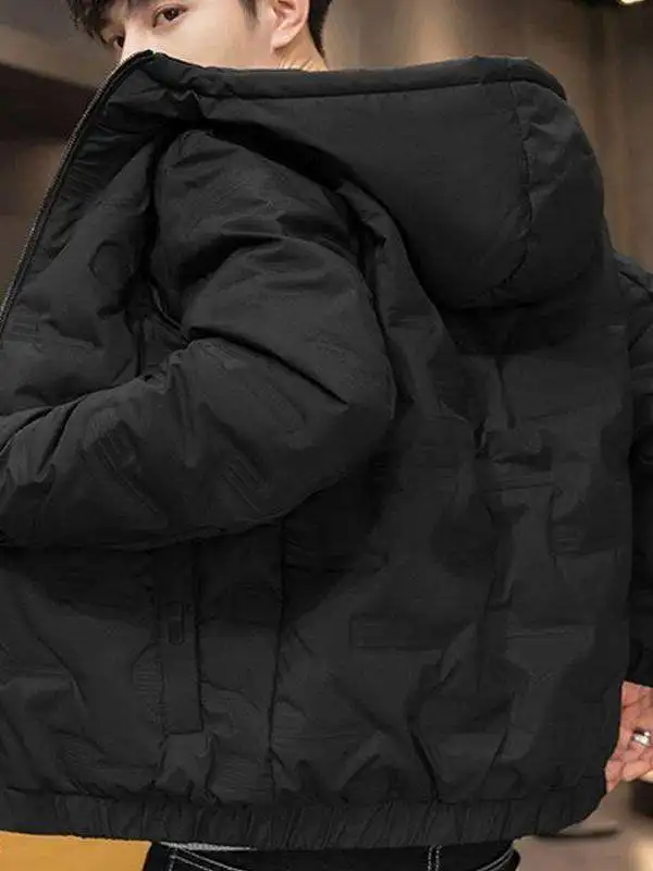 

Men's Hooded down Cotton Jacket Short Thick Winter Coat Stylish Trendy Brand New 2025 Autumn Winter Fashion Outerwear