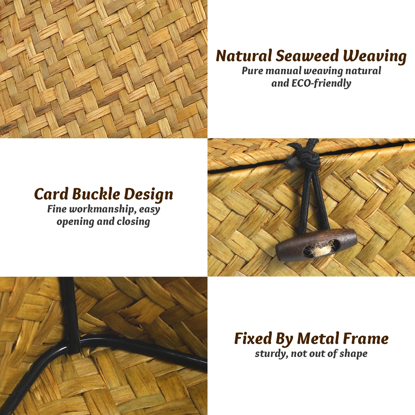 

1Pc EcoFriendly Natural Seaweed Woven Basket Country Style Storage Box Desktop Organizer Handmade Home Decor