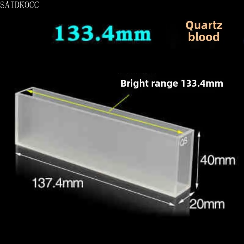 SAIDKOCC Quarzküvette (flüssige Probenzelle) 5,25'' OG Light Path 133,4 mm Absorptionszellen für vergleichendes Chromometer 1/PK