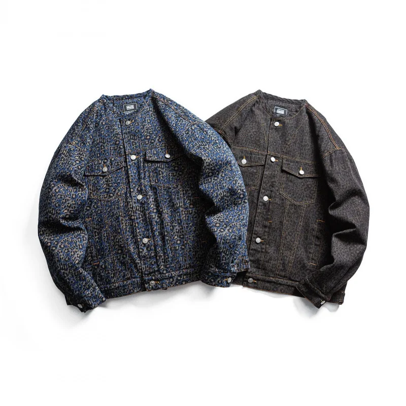 

Ретро-японская утепленная хлопковая куртка с леопардовым принтом и камуфляжным узором, уличная одежда для мужчин и женщин, повседневное длинное пальто