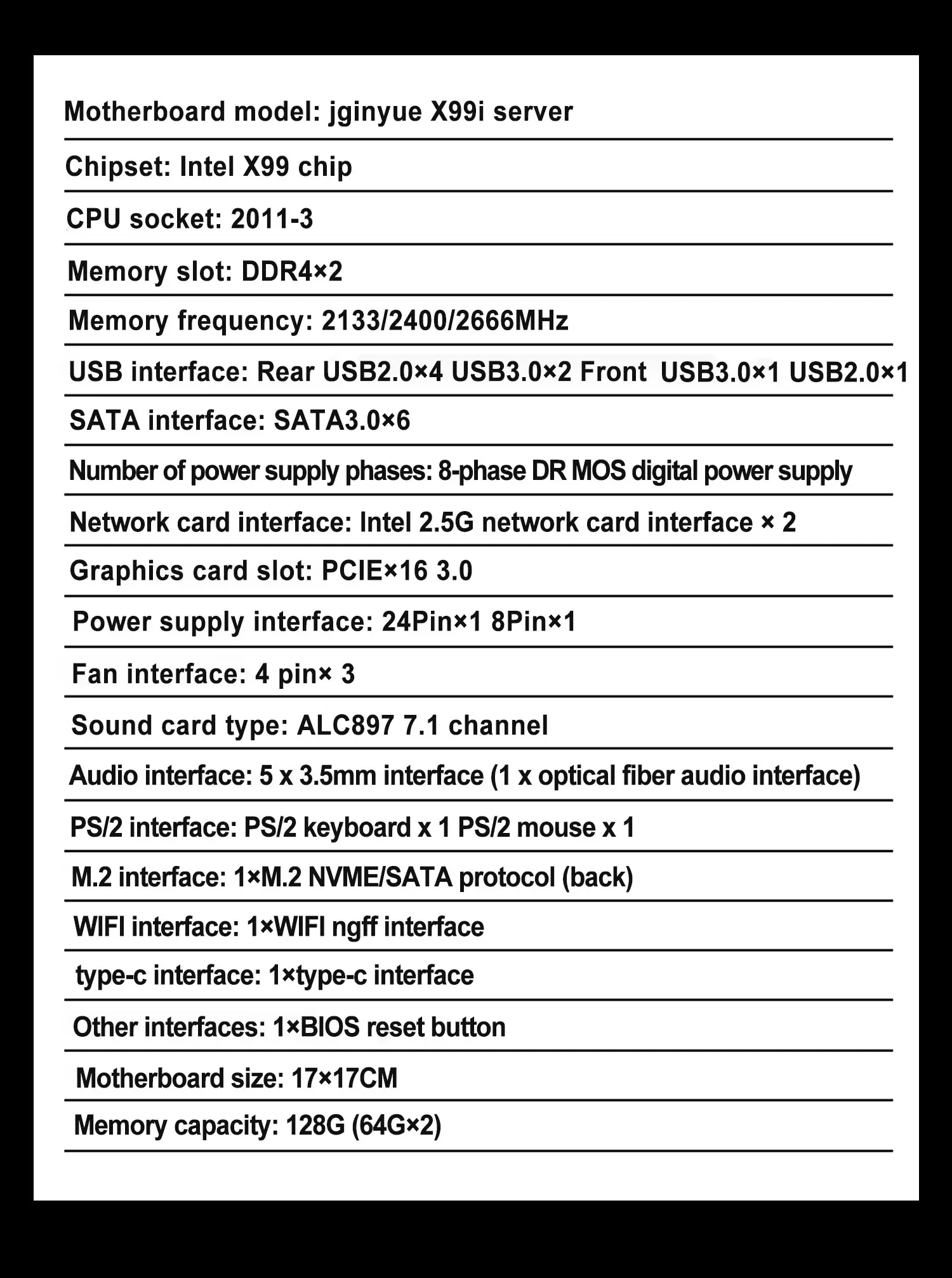 Płyta główna JGINYUE X99 itx LGA 2011-3 obsługuje procesor Xeon E5 V3 V4 DDR4 ECC RAM 2.5G karta sieciowa serwer X99i