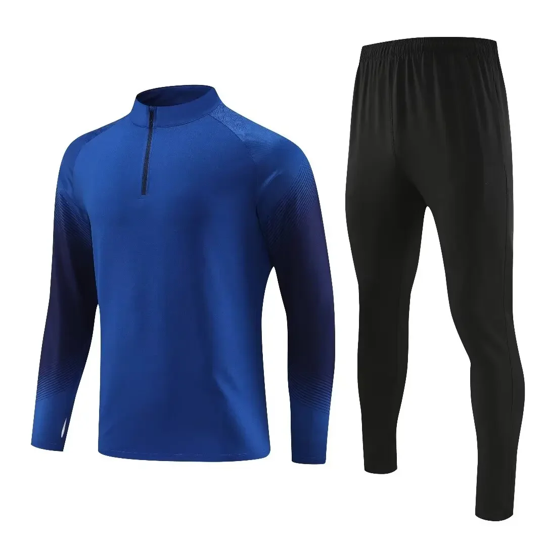 new Men and Kids sports set  Fans Half Zipper Jacket Training wear games Jerseys football Kit Tops and trousers