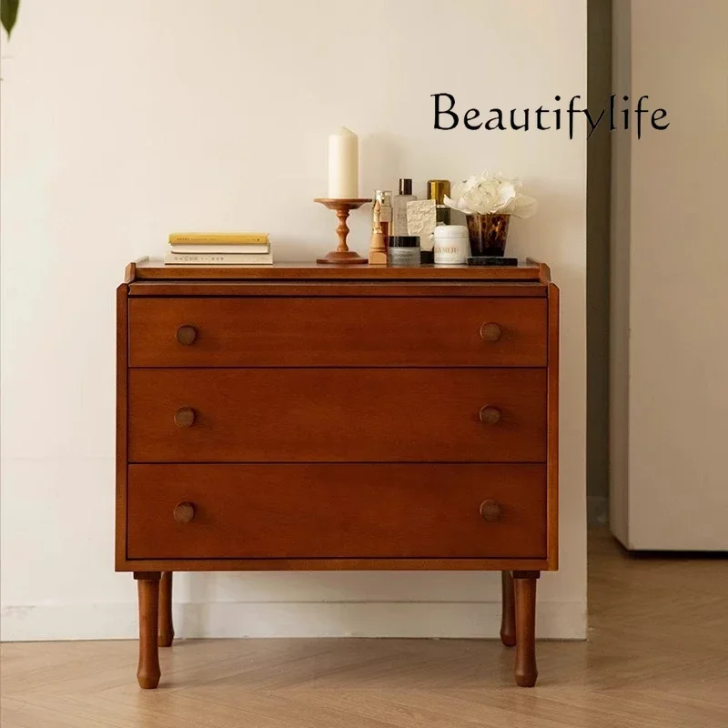 

Medieval solid wood dresser chest cabinet integrated makeup table bedroom small apartment storage side cabinet