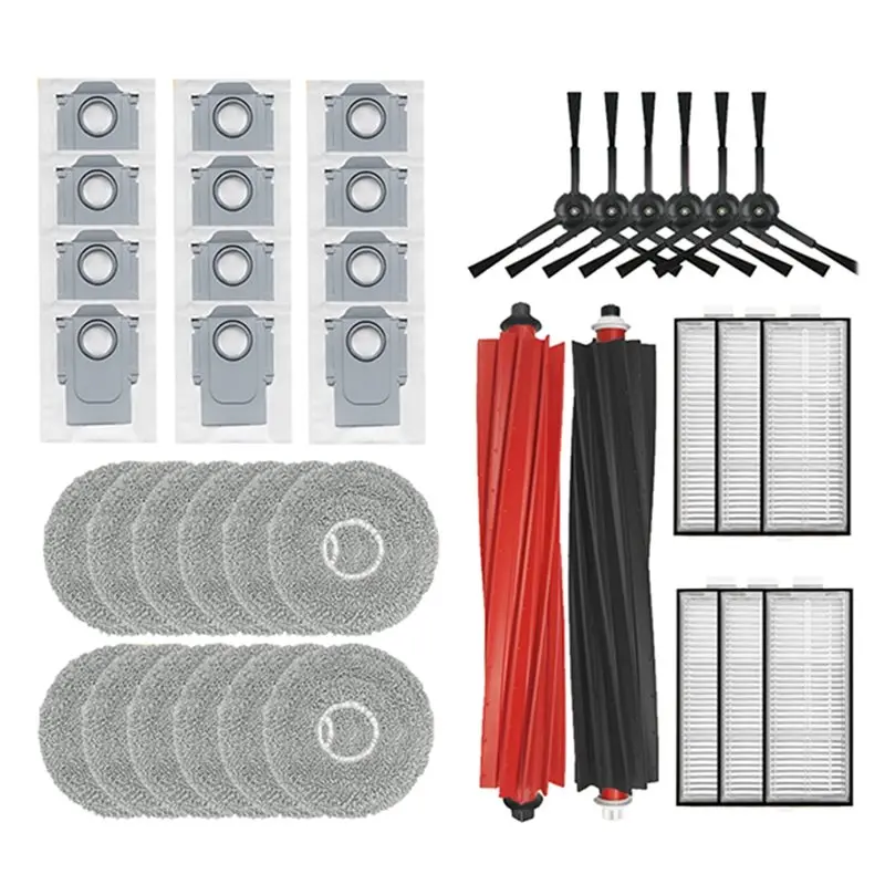

A76G-Main Roller, Side Brush, Filter, Mop Cloth& Dust Bag Accessories For Roborock Qrevo Master/Qrevo Slim Vacuum Robot
