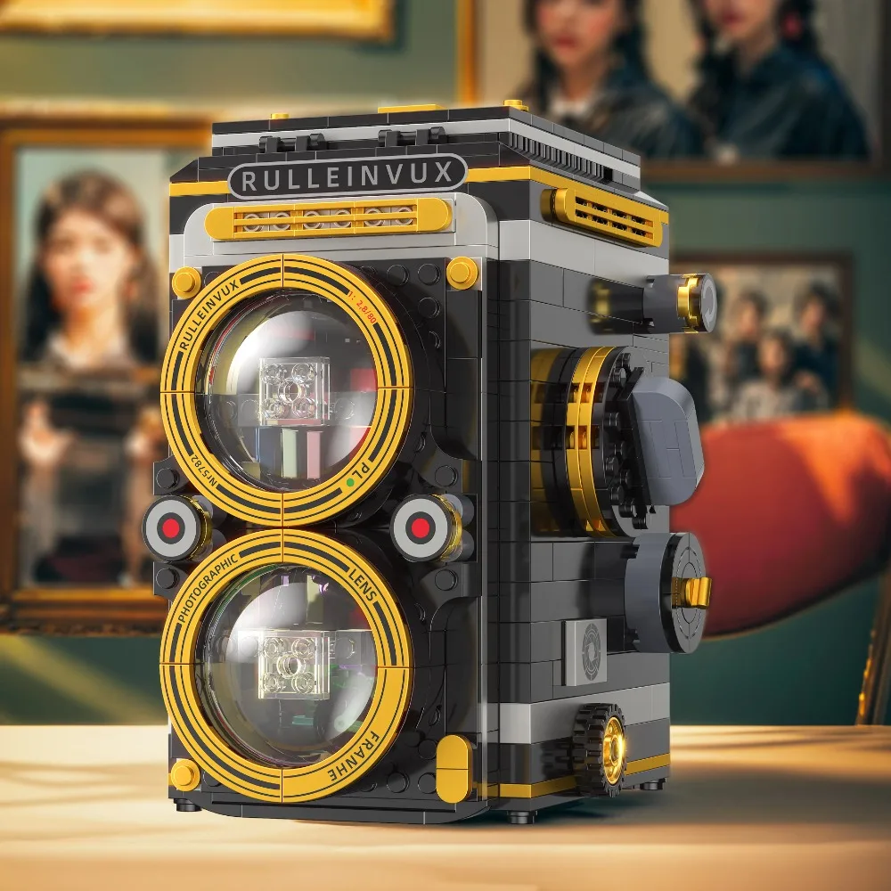 Jaren '90 Retro Telefoon Mechanische Camera Koffiezetapparaat Bouwstenen Educatief Speelgoed voor Kinderen Verjaardagscadeau voor jongens en meisjes