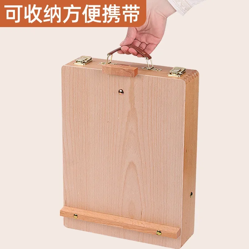 Portable Painting Box for Sketching Oil Painting Chinese Brush Art Supplies Art Toolbox Kids Desktop Easel Wooden Travel Art