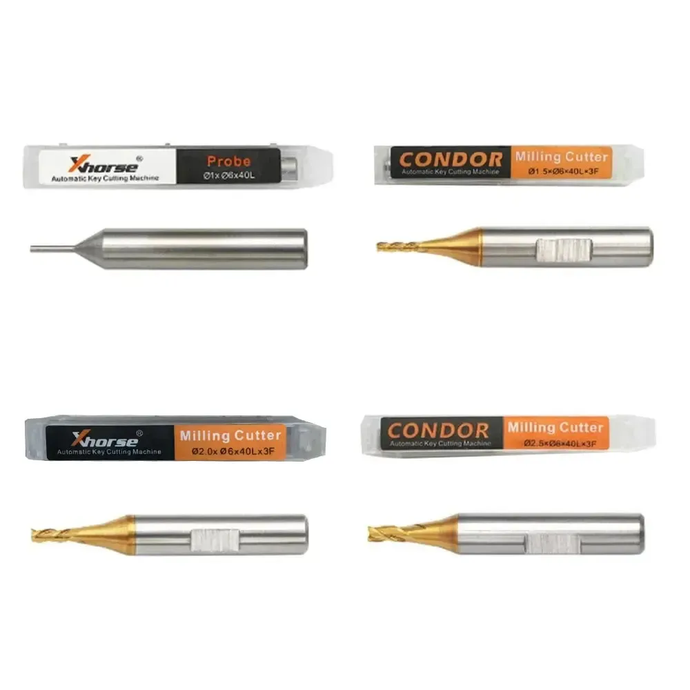 1.0mm 1.5mm 2.0mm 2.5mm Milling Cutter Probe for Xhorse CONDOR XC MINI Plus Dolphin XP-005 Dolphin XP-007 Key Cutting Machine