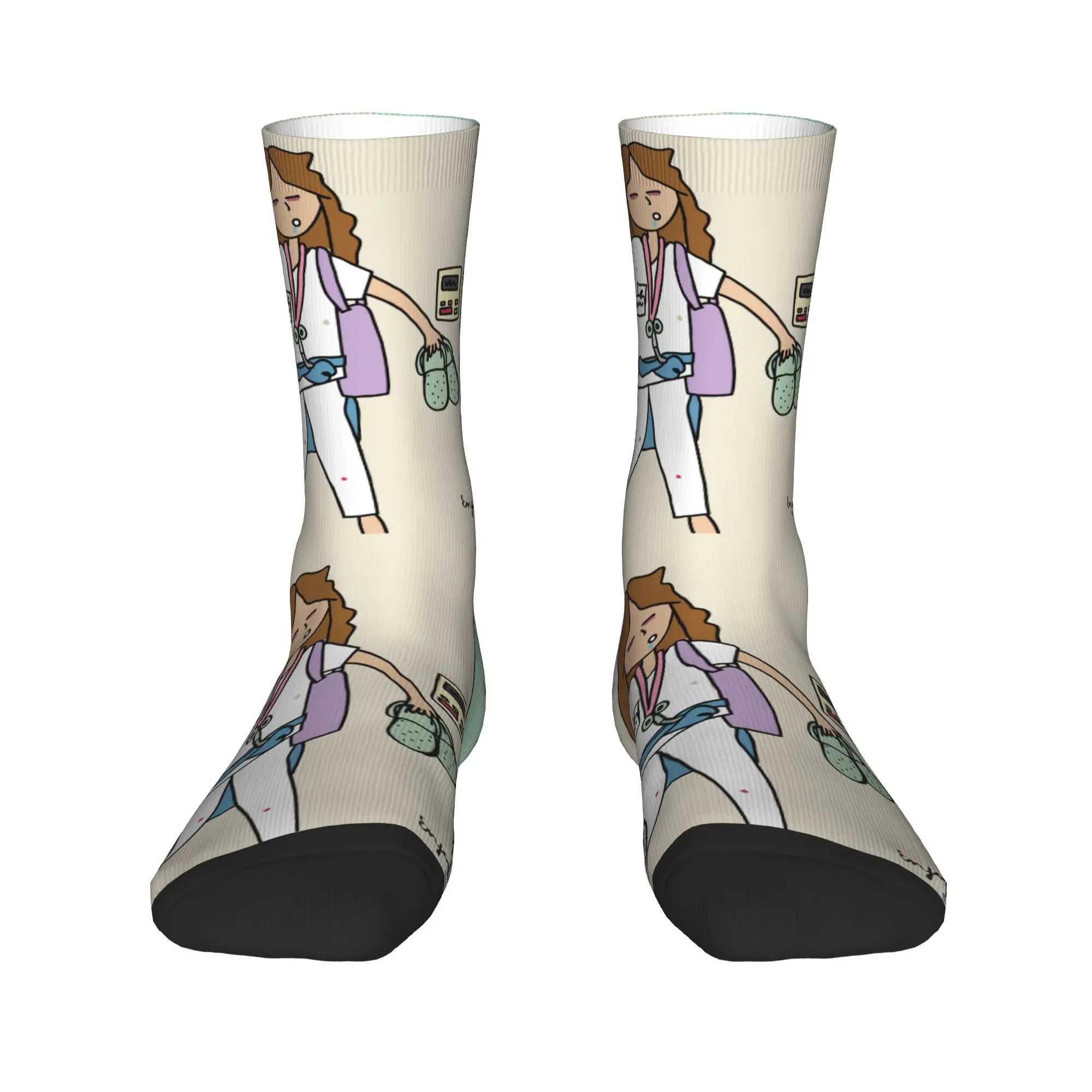 

Enfermera En Apuros Doctor Nurse Medical Health Dress Socks Men Women Warm Funny Novelty Crew Socks