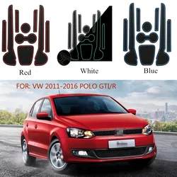 Pegatinas de estilo de coche para Polo MK5 6R, 2018, 2017 -2011, alfombrilla con ranura para puerta, almohadillas antideslizantes, 9 Uds.