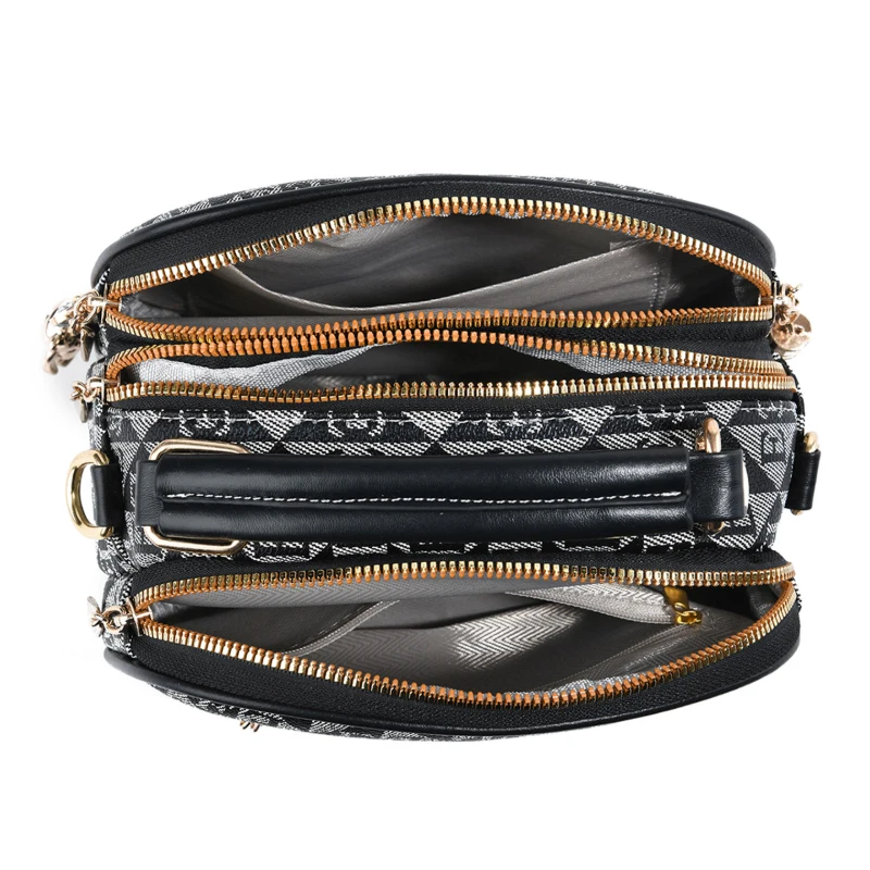 3-piece letter print mini round bags with multiple color options, women's crossbody bags with bear zippers view 4
