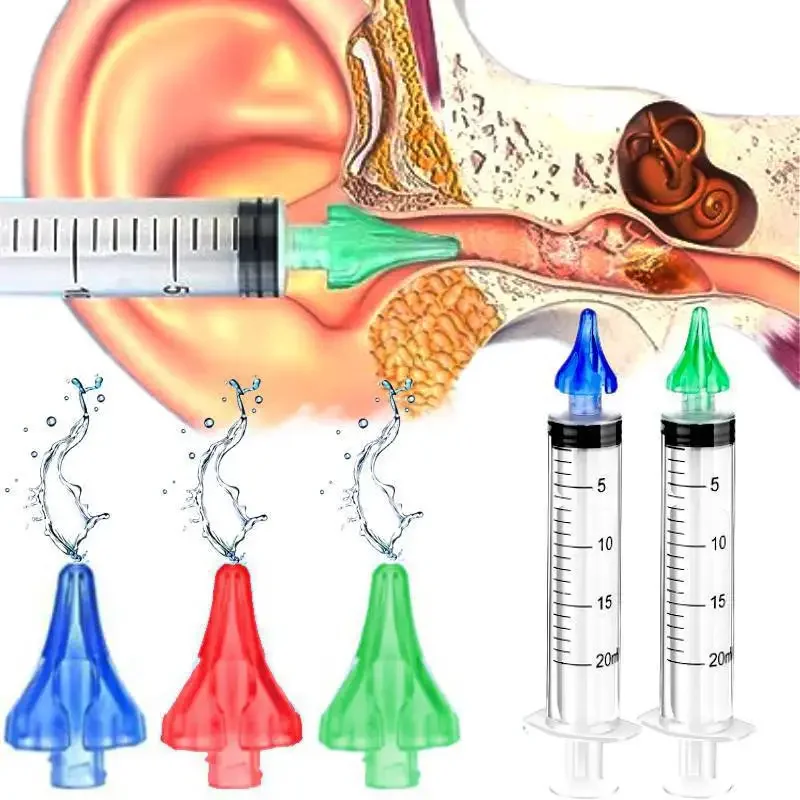 Ear Cleaner Irrigation Kit Ear Wax Removal Tool Water Washing Syringe Comfortable Unique 20ML Health Care Rinse The Ears