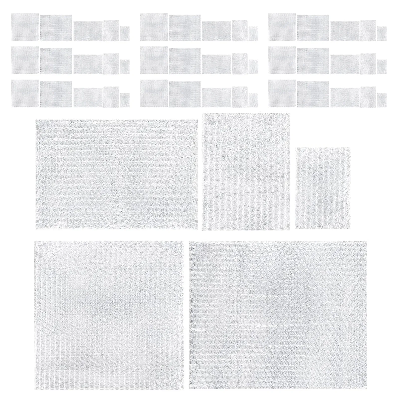 100Pcs Self Sealing Bubble Envelopes Thick Plastic Cushioning Protective Bags for Shipping Fragile Items Moving Storage Clear
