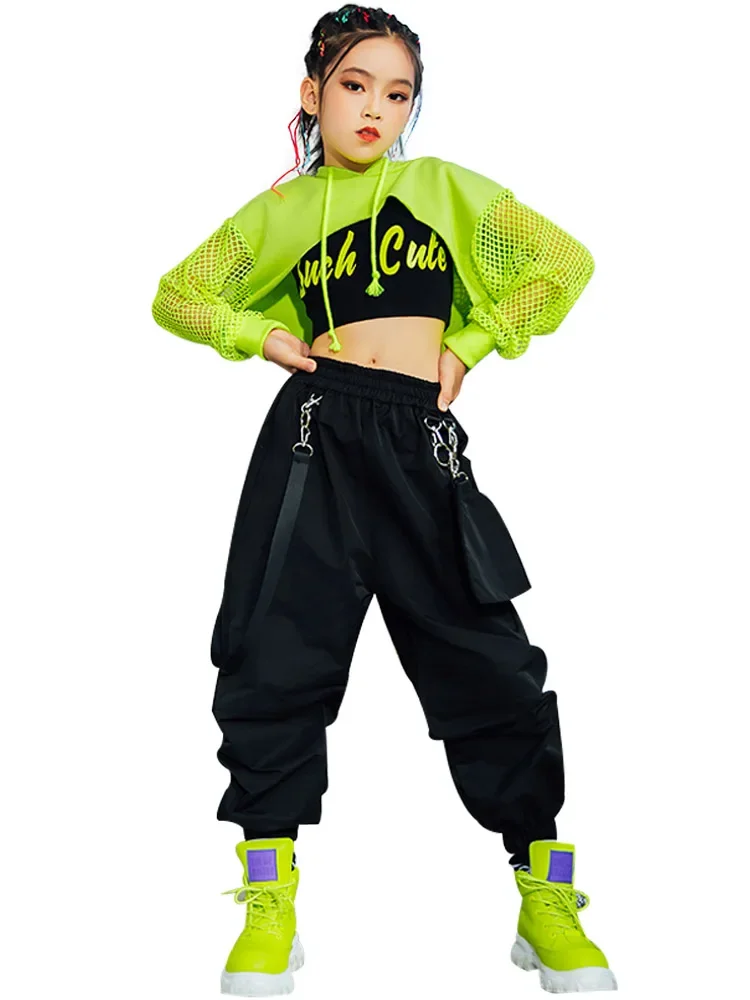 

Children's cropped hip hop costume performance costume children's hiphop girl exercise clothing