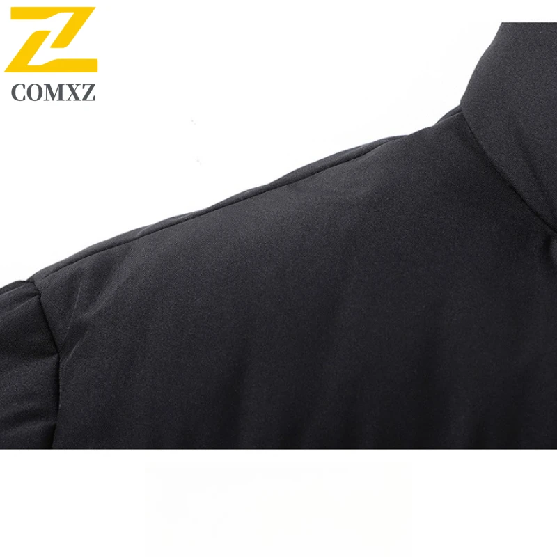 COMXZ New Men Winter Cotton Coat 2025 Classic Short Stand Collar Thickened Padding Coat Korean Style Trendy Handsome Winter Wear