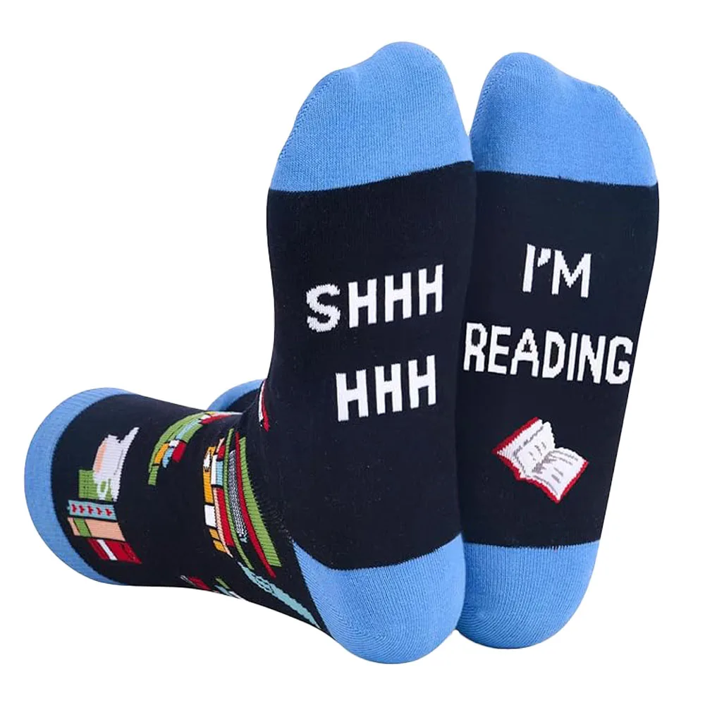 Chaussettes amusantes pour passionnés de lecture, chaussettes chaudes pour étudiants, cadeaux amusants pour équipage, cadeaux pour Couple, cadeaux pour enseignants