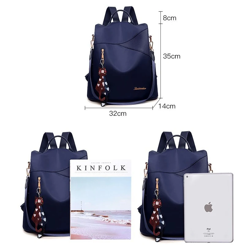 Fashion Backpack Women Waterproof Oxford Cloth School Bags for Teenage Girls Casual Ladies Shoulder Bags Large Travel Backpack