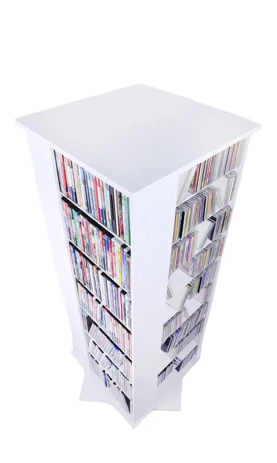 Revolving Media Tower CD DVD Storage Shelf White, Customized