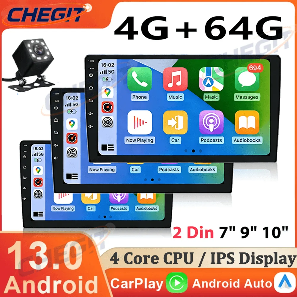 

Автомагнитола 2 Din Android 13, 32G/64G, 7/9/10 дюймов, GPS-мультимедийный плеер для Hyundai Toyota, интеллектуальная система для автомобиля