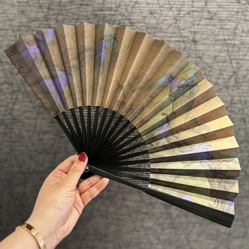 

7.5 inch double-sided antique national style folding fan Hanfu thousand miles Jiangshan paper fan landscape summer daily fan