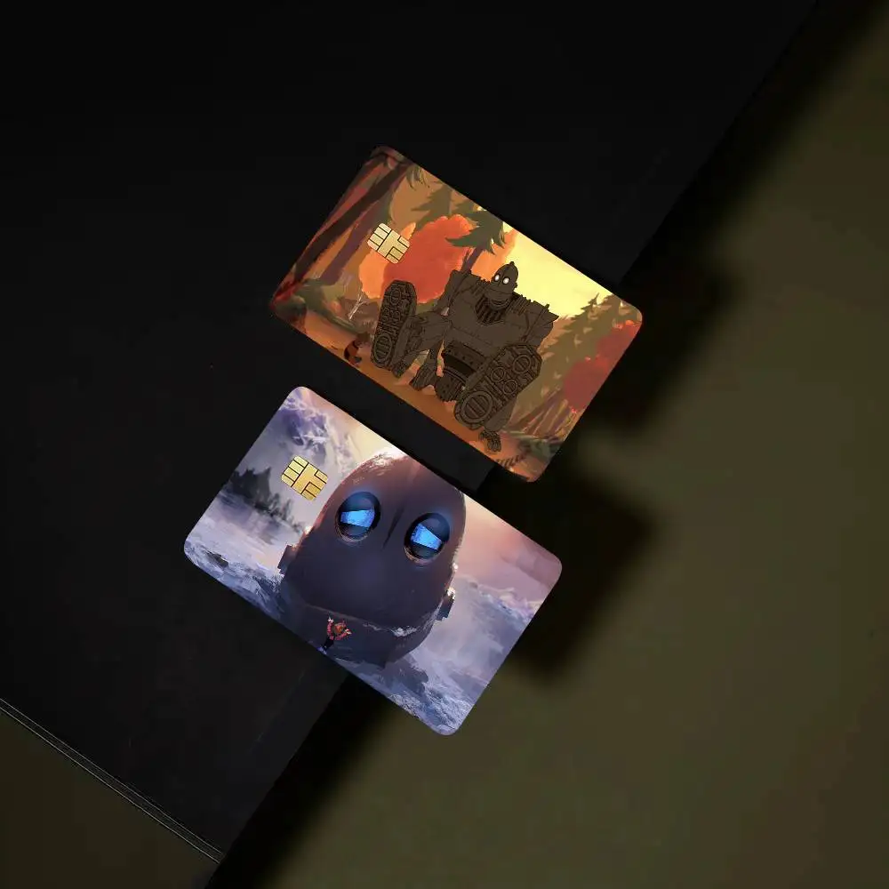 The Iron Giant Animated Movie Card Sticker 4Pcs Credit Card Skin Anti Scratch Bank Debit Card Decal