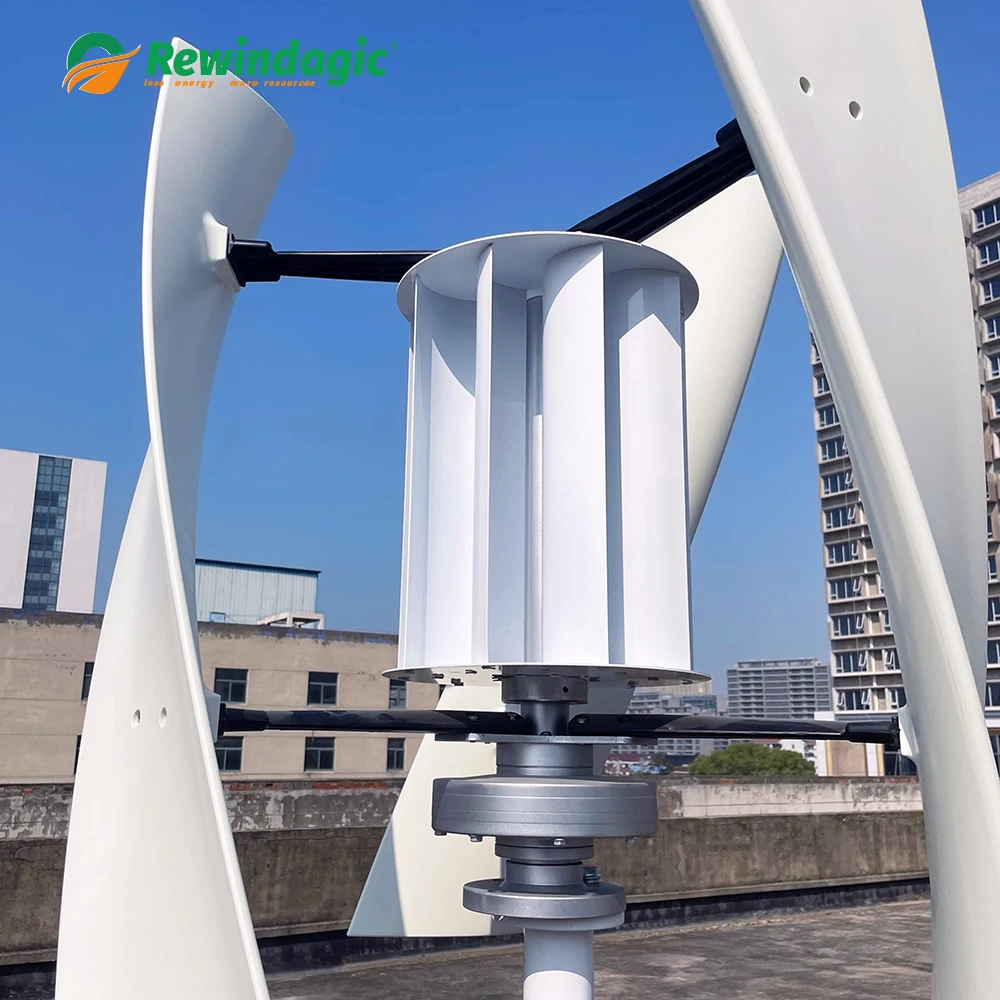 Turbine Éolienne Triphasée à 3 Axes Vertical, 5000/10000W, avec Contrôleur PT, 5/10kW